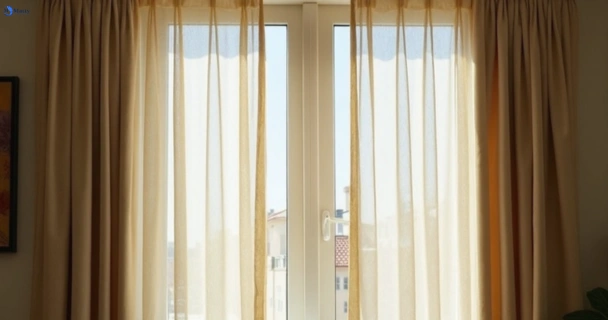 Dusty and dull curtains in tamarama-nsw before steam cleaning